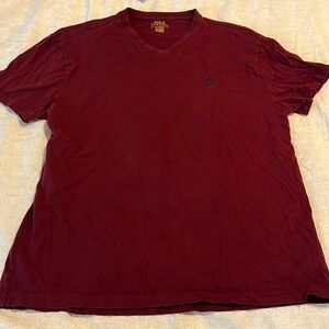 Polo Ralph Lauren Maroon V Neck Tshirt